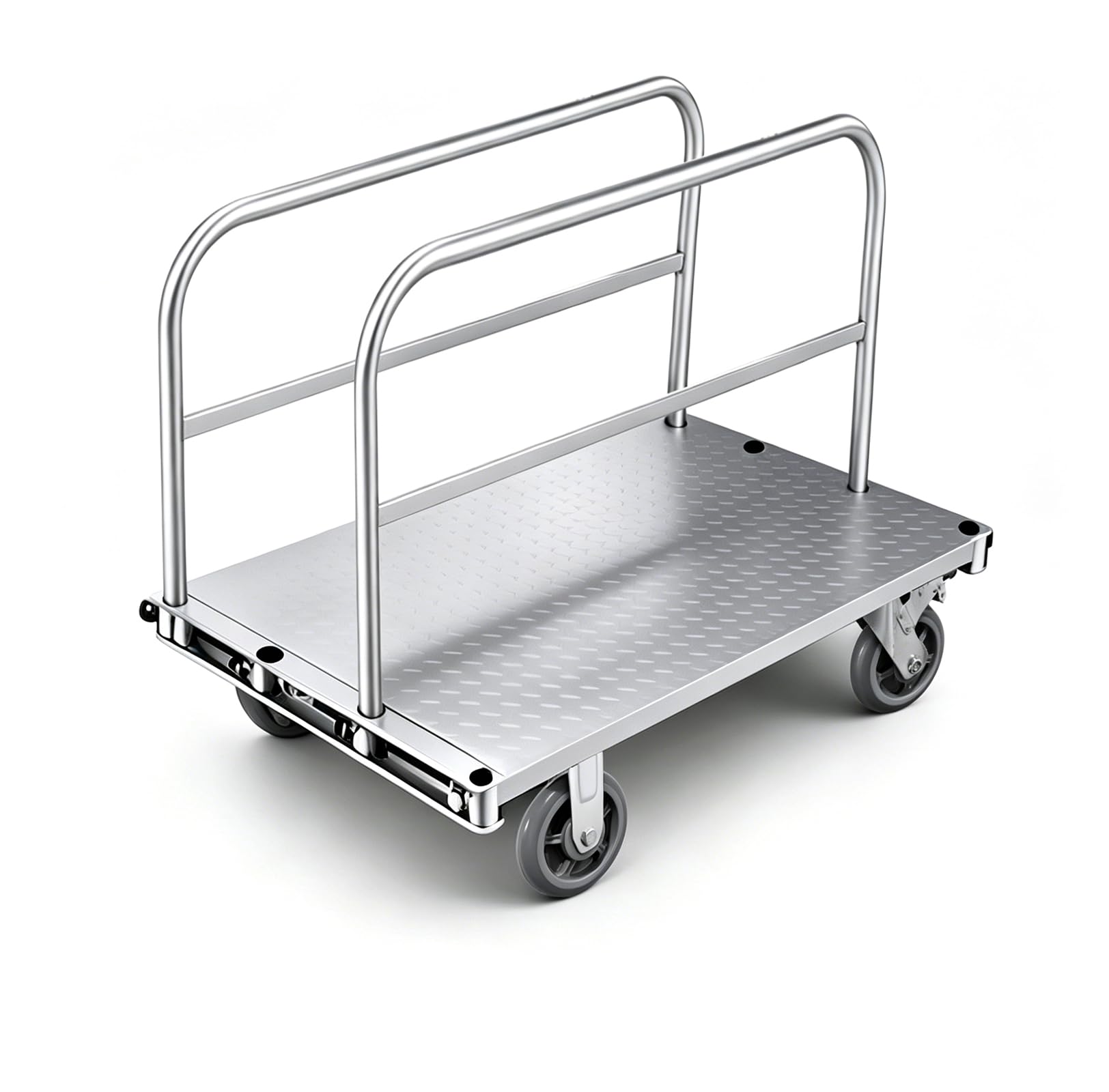 Carro con placas 3 en 1, 100 x 60 x 84 cm, carro de plataforma plegable 500 kg, carro de transporte con frenos, ruedas TPR silenciosas, sistema de agarre doble para paneles en seco, taller