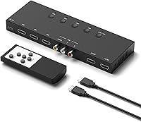 Vista 9 de Convertidor RCA a HDMI de 4 puertos 1080P/720P RCA compuesto CVBS AV Switch a HDMI convertidor adaptador compatible con interruptor 4:3/16:9
