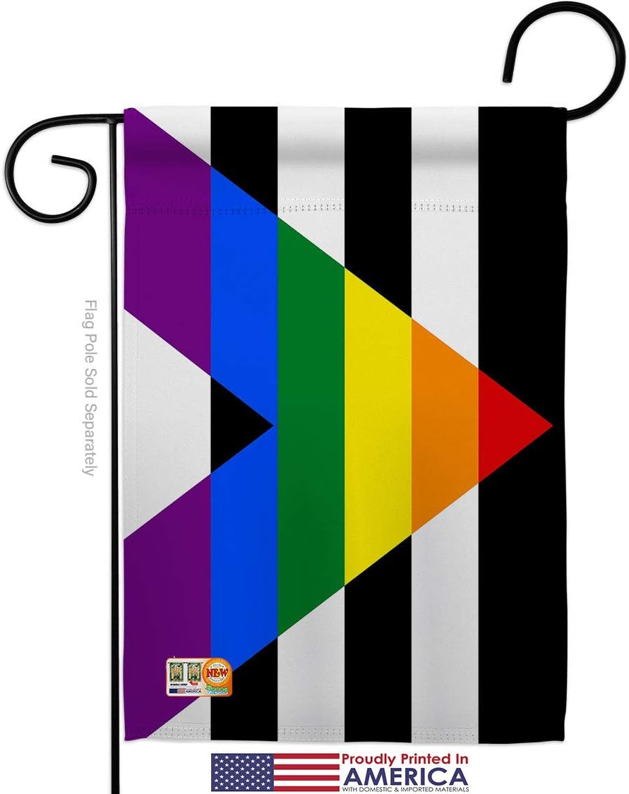 Straight Allies For Equality Garden Flag Set Wood Dowel Support Pride Rainbow Love LGBT Gay Bisexual Pansexual Transgender Small Decorative Gift Yard House Banner Made In USA 13 X 18.5