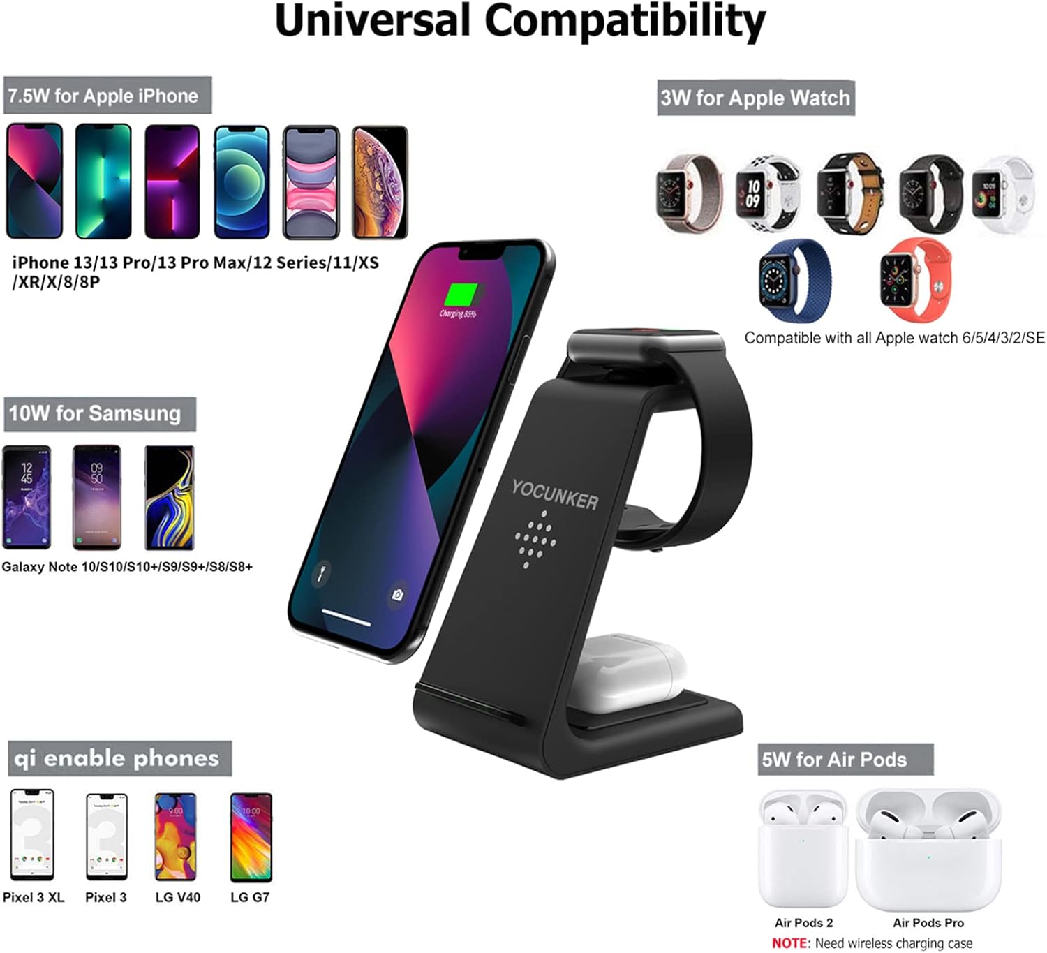 Buу 2 gеt 3 Wireless Charger for Apple,3 in 1 Qi-Certified Fast Wireless Charging Station Stand for iPhone13/12,13/12 Pro,13/12 Pro Max,11/X/XS/XR/8,Apple Watch 7/SE/6/5/4/3/2,AirPods 2/Pro(Adapter Included) ❤ Crаzу Dеаlѕ Wireless Charger for Apple,3 in 1 Qi-Certified Fast Wireless Charging Station Stand for iPhone13/12,13/12 Pro,13/12 Pro Max,11/X/XS/XR/8,Apple Watch 7/SE/6/5/4/3/2,AirPods 2/Pro(Adapter Included)