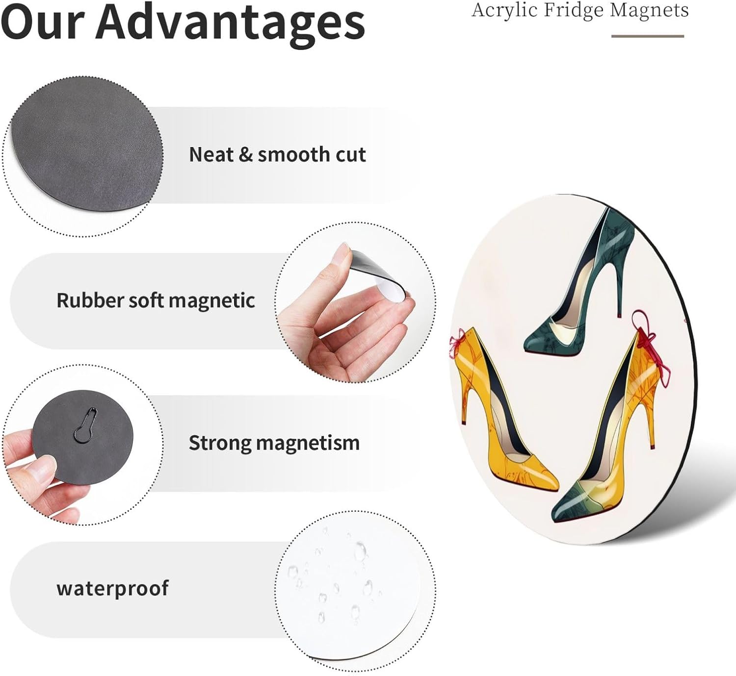 High Heel Shoes Fridge Magnets Small Strong Refrigerator Magnets Cute Decorative Magnets Fridge Sticker Office Magnets for Fridge, Whiteboard, Kitchen Accessories image 3