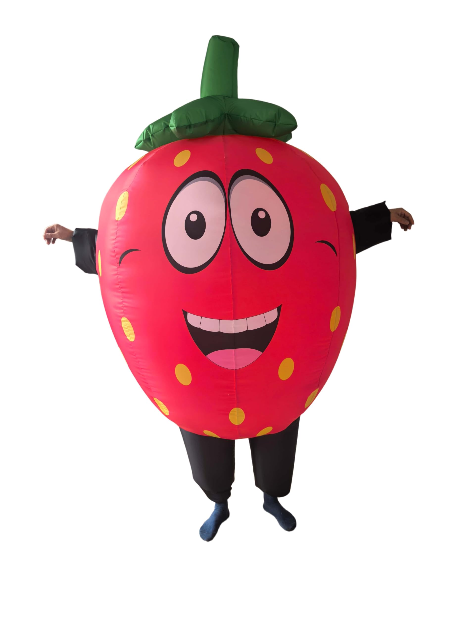 Nadmuchiwany kostium truskawkowy dla dorosłych, zabawny kostium maskotki na całe ciało, maskotka na Halloween, cosplay, impreza, fantazyjny kostium, jeden rozmiar, pasuje dla mężczyzn i