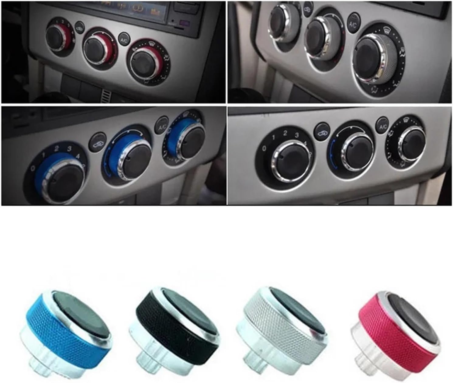 VEADONS Compatible With Suzuki Swift Ciaz Splash Mazda VX-1 ERTIGA Car AC Knob Air Conditioning Knobs Heat Control Switch Button Knobs 3Pcs(Silver)