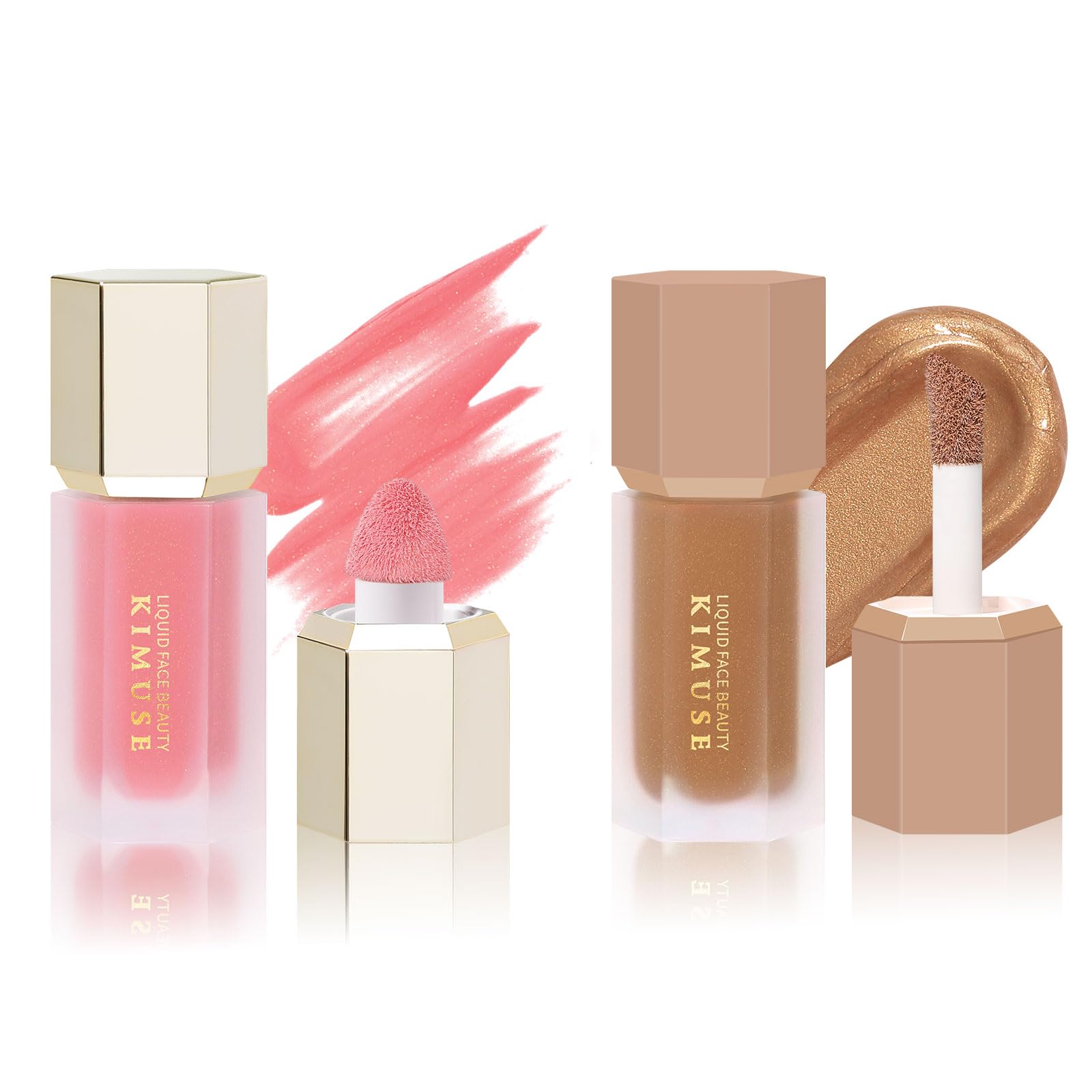 KIMUSE Liquid Blush & Weightless, Long-Wearing, Smudge Proof, Natural-Looking, Dewy Finish Liquid Contour Stick
