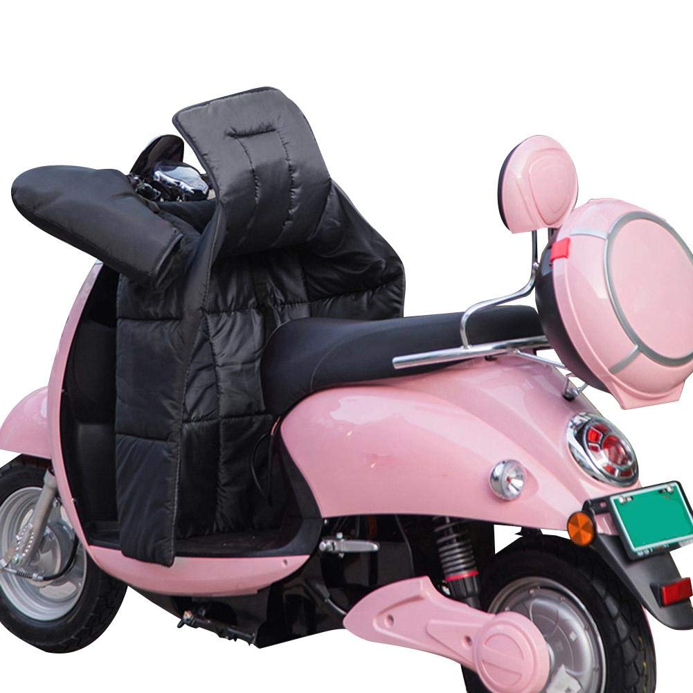Coprigambe Scooter,Copri Gambe per Scooter Copri Grembiule for Gamba Moto con Manicotti for Manubrio Nero Impermeabile Antivento Coperto Resistente al Freddo Inverno Caldo Universale