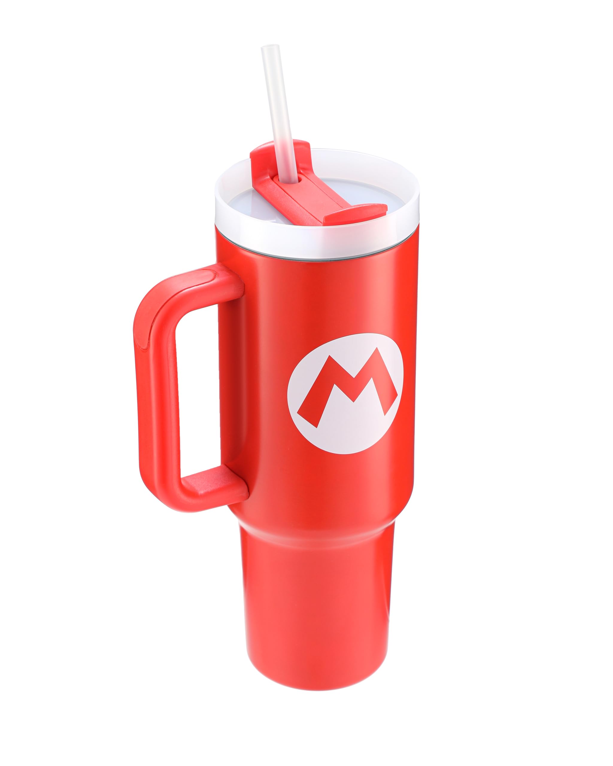 Pyramid International Super Mario Official 40Oz/1200Ml Tumbler With Straw And Lid, Double-Wall Vacuum Insulated, Cold For 11 Hrs, Hot For 7 Hrs, Bpa-Free