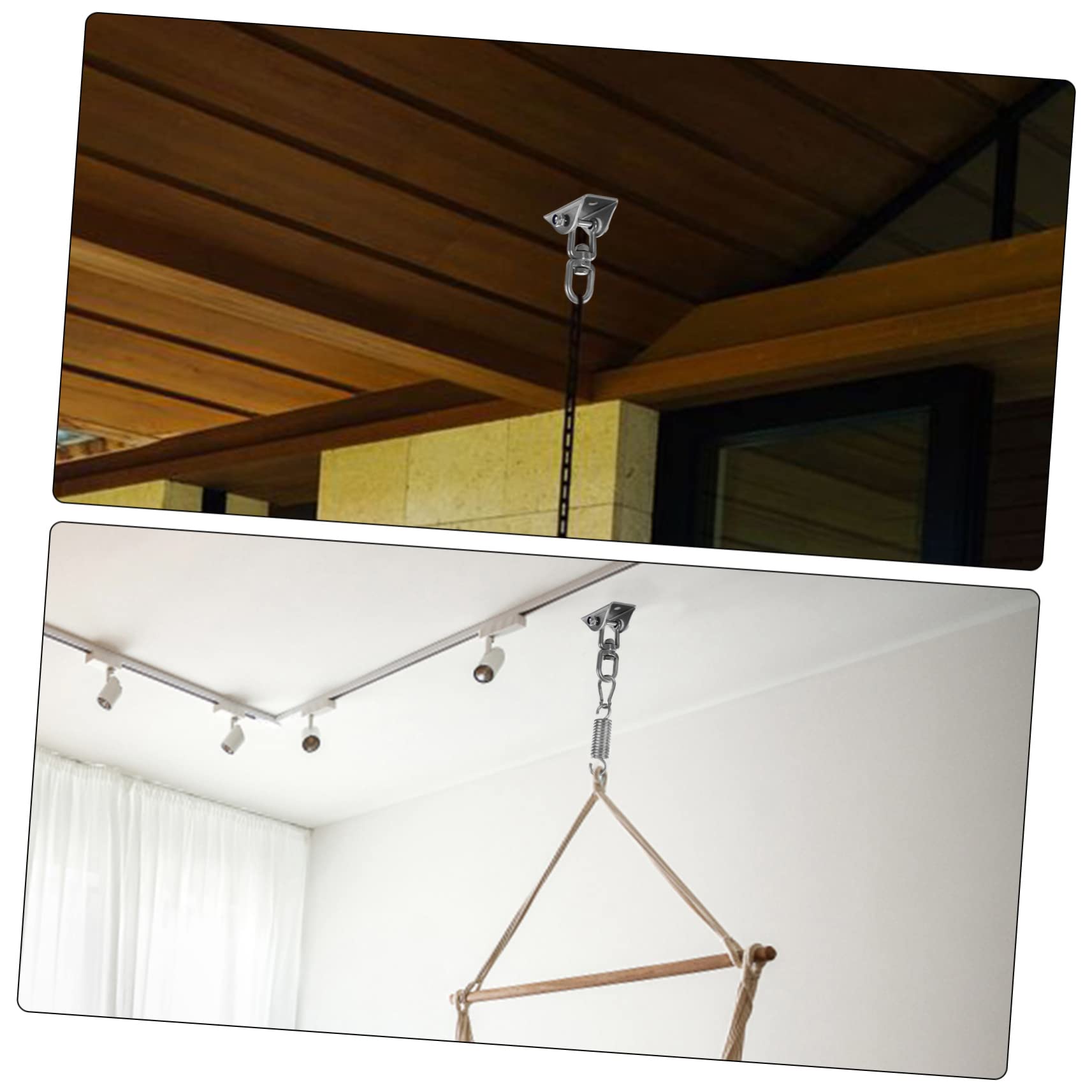 LIOOBO 1 Set Heavy Duty Swing Hangers Kit with Snap Hooks Screws for Secure Ceiling Installation for Hammocks Swings and Playground Use