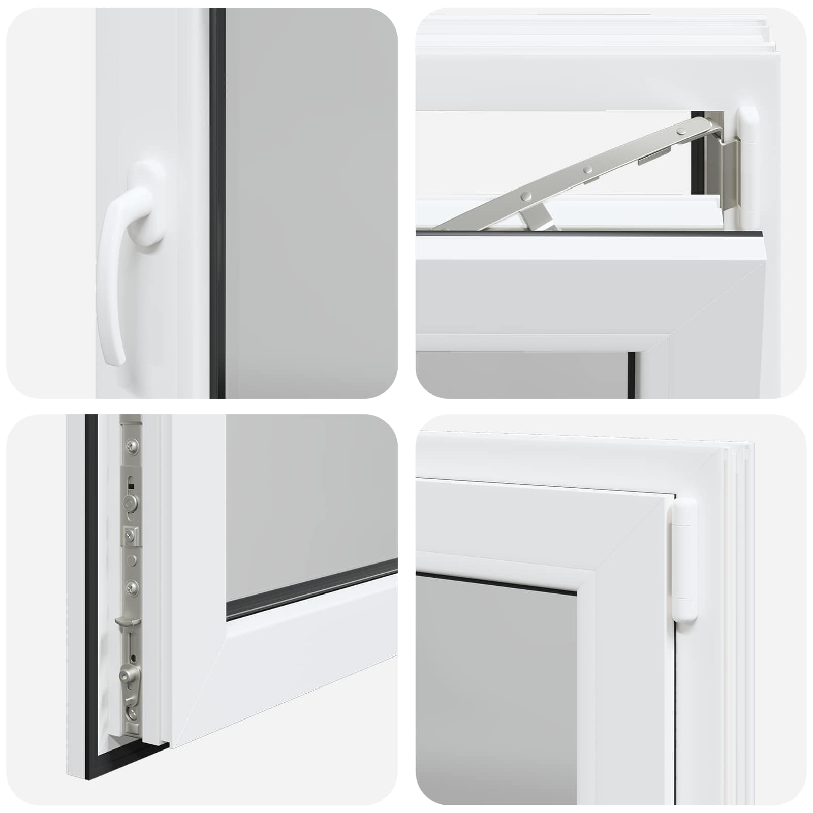 vidaXL Okno piwniczne typu tilt & turn RISOR 80 x 60 cm PVC i szkło
