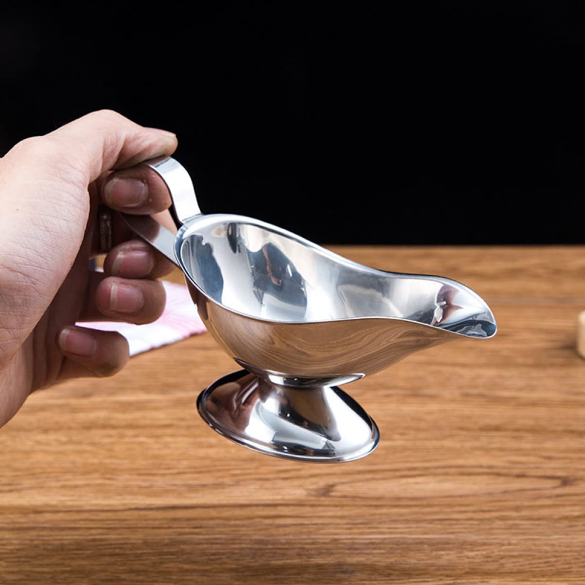 BRIGHTFUFU 3pcs Stainless Steel Juice Boat Ketchup Dispenser Boat Shape Seasoning Jar Coffee Milk Pitcher Gravy Sauce Boats Sauce Dispensers Pour Gravy Sauce Containers Mini Kettle Silver