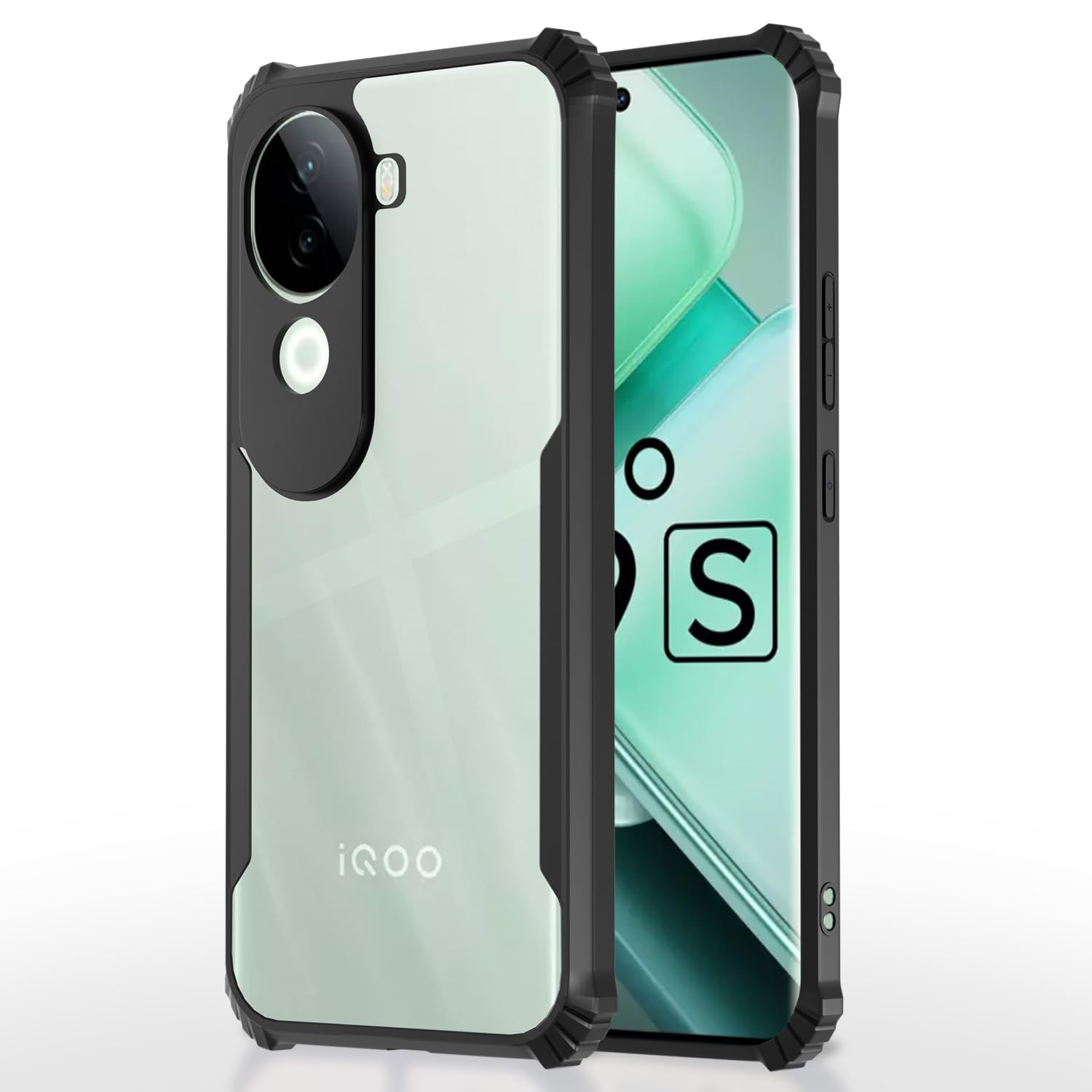 Pikkme Crystal Clear Transparent Back Cover | Ultra Hyrbid | Full Camera Protection | Raised Edge | Bumper Case for iQOO Z9s 5G (Black) (B0DGT8P1NV) Amazon Price History, Amazon Price Tracker