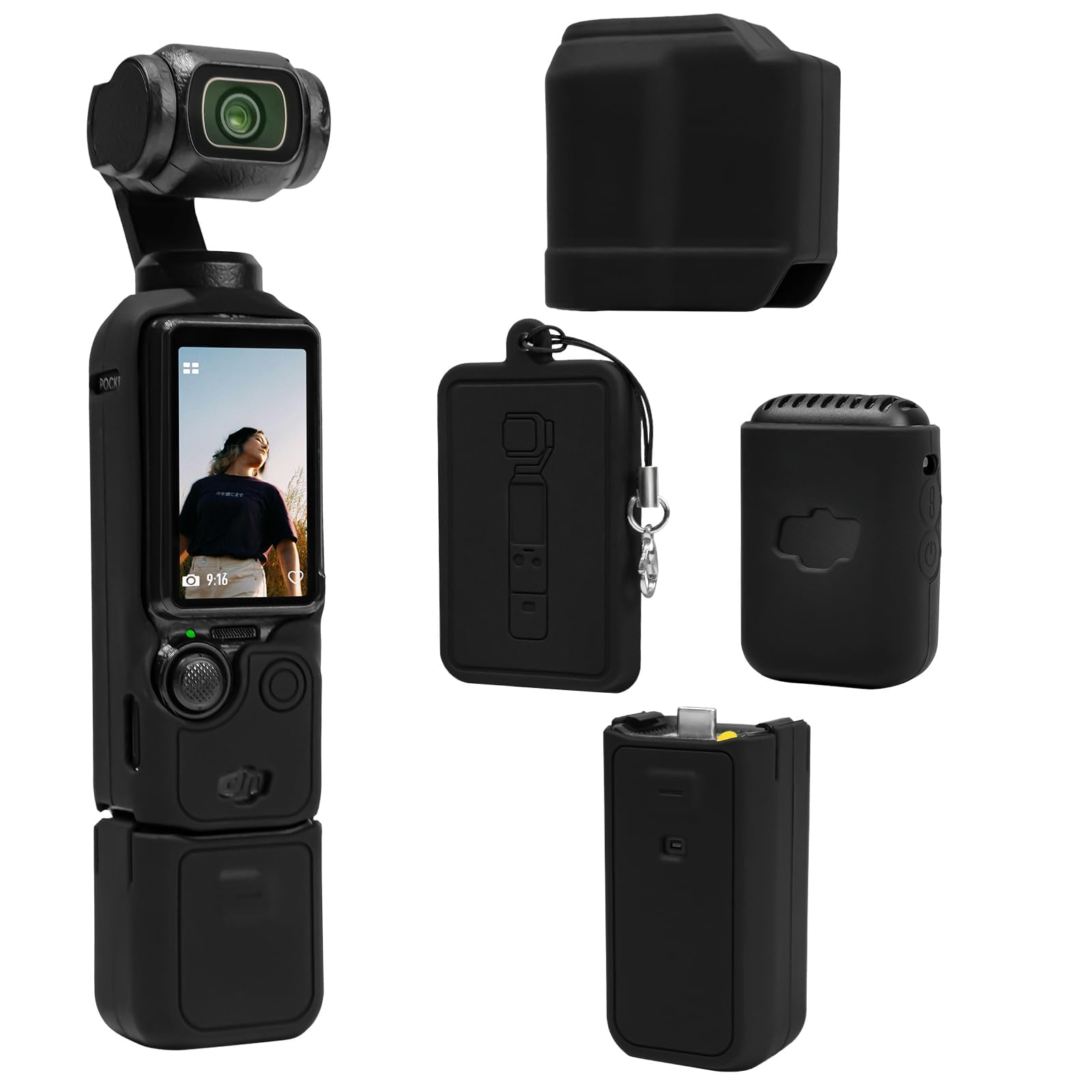 – Protective Case for DJI Osmo Pocket 3, Lens Protector Scratch Resistant Sleeve Skin Compatible with DJI OSMO Pocket 3 Creator Combo Accessories (Black)