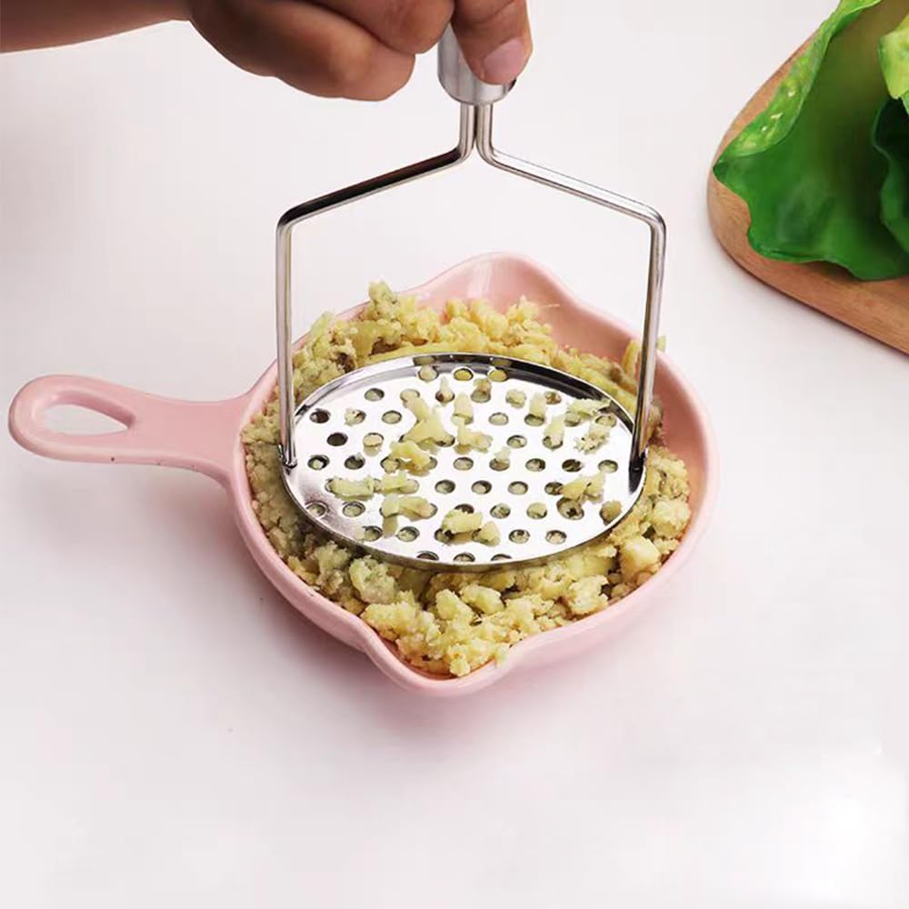 2 Aplastador De Patatas, machacador de patatas，aplasta patatas，de acero inoxidable, diseño manual, adecuado para puré de patatas y legumbres