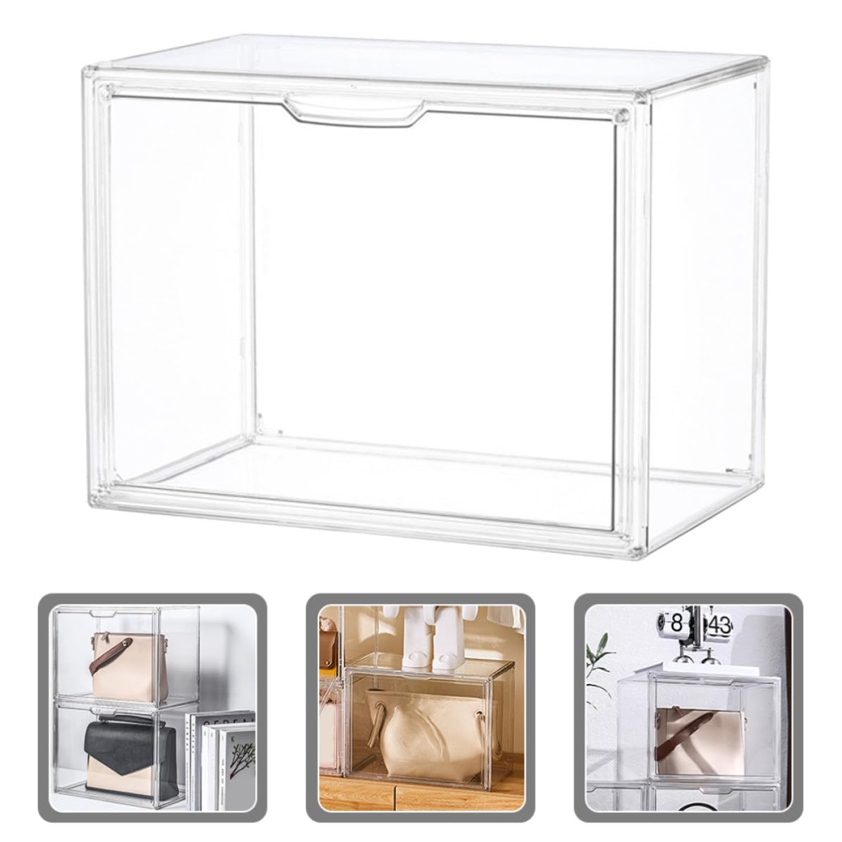 ERINGOGO Vetrinetta Espositiva per Figurine, Display Box Trasparente Medio, Pet, Porta Magnetica, Antipolvere, per Scarpe e Statuine, per Esposizione Indoor