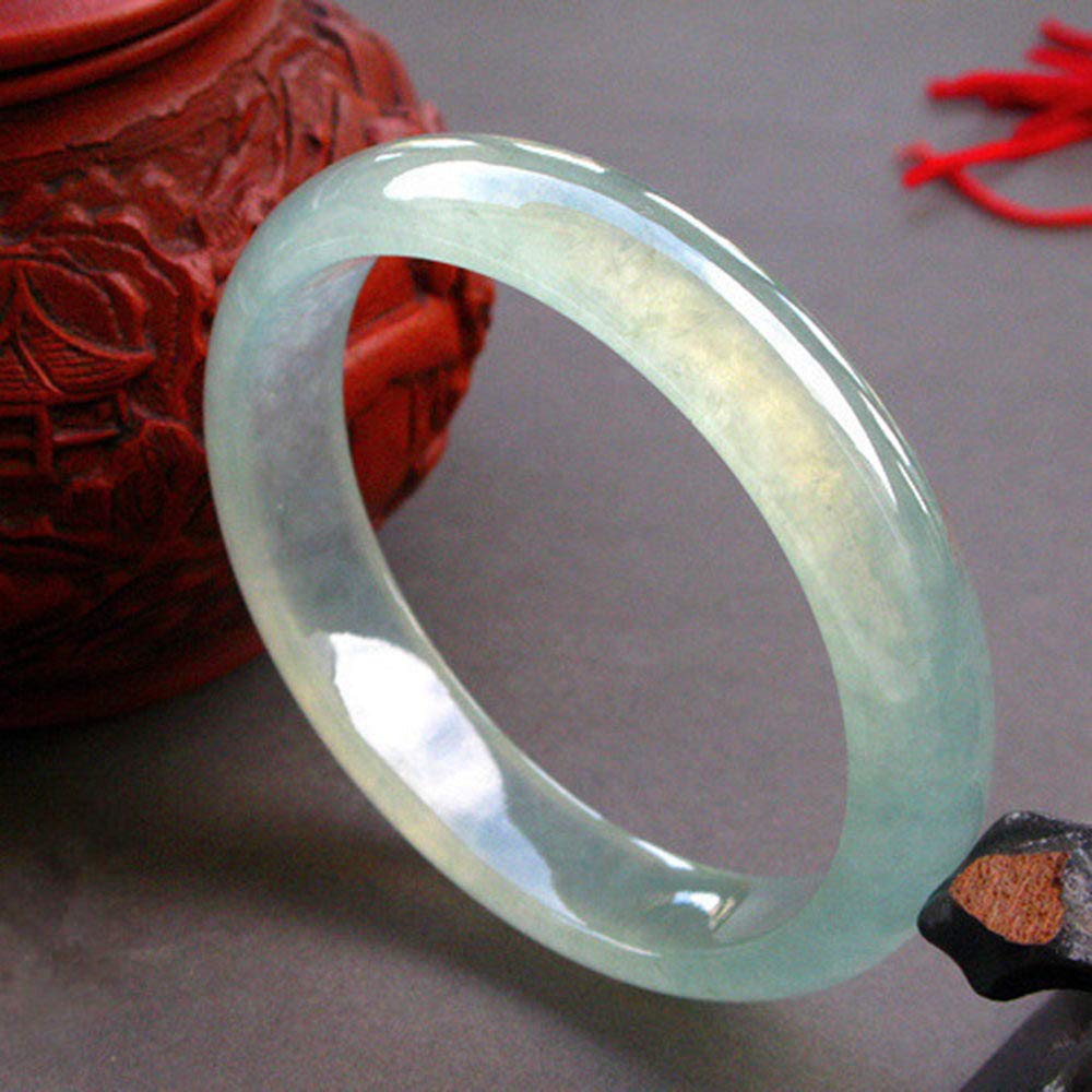 Bracciale di Giada, Braccialetto di Giada Verde, Braccialetto Giada Femmina di Giada Giada Naturale con Scatola, 62 mm