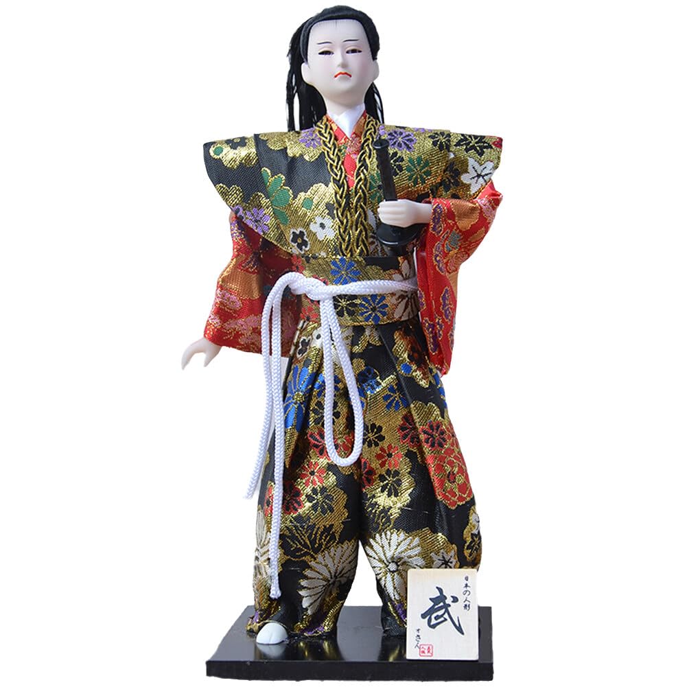 Poupées d'Art Samouraï Japonais Figurine de Collection Haut de Gamme en Kimono
