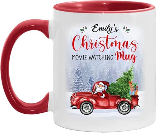 Tazas de Navidad personalizadas. Taza de café personalizada con tu nombre y nombre de miembro de la familia. Regalos familiares para Navidad, Acción