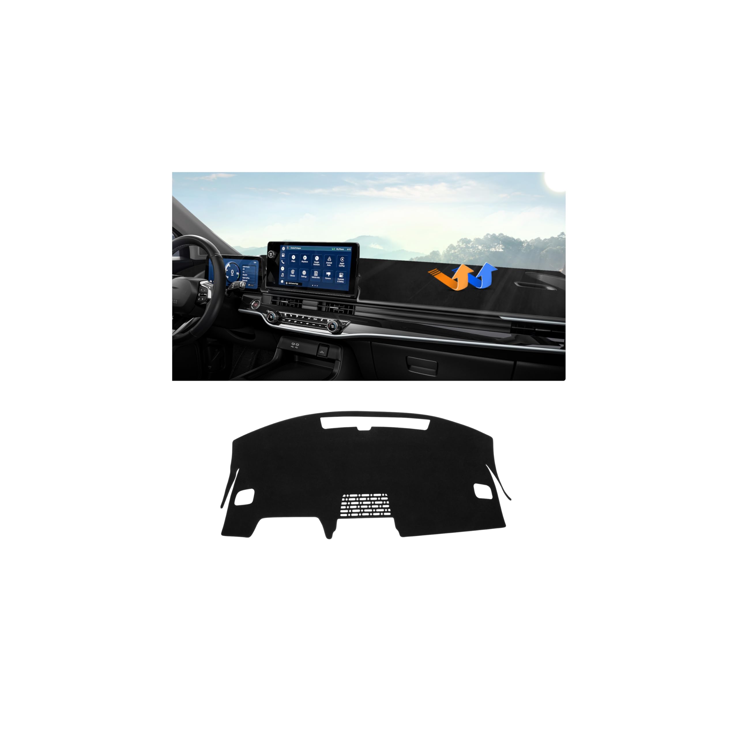 Autorder Dashboard Cover Mat for Honda Prologue 2024 2025 2026 Accessories Dash Cover Upgrade Velvet Dash Mat Sunshade Glare UV Rays Protector