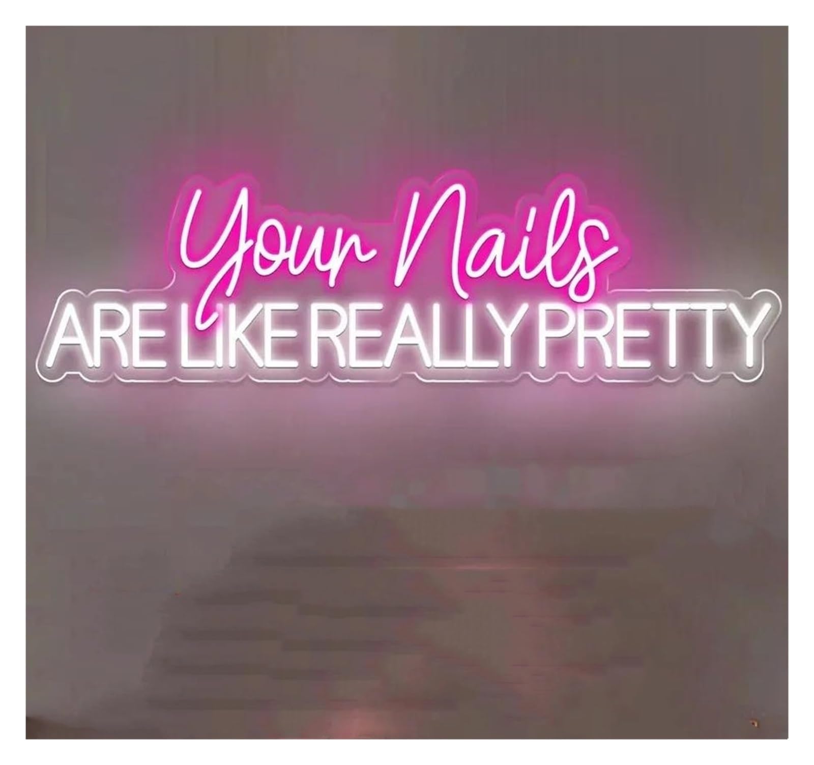 LEMST Signs Lamp Your Nails are Like Really Pretty Neon Sign Nail Spa Sign Nail Salon Neon Light Beauty Room Business Wall Decor 40x14cm(Pink)