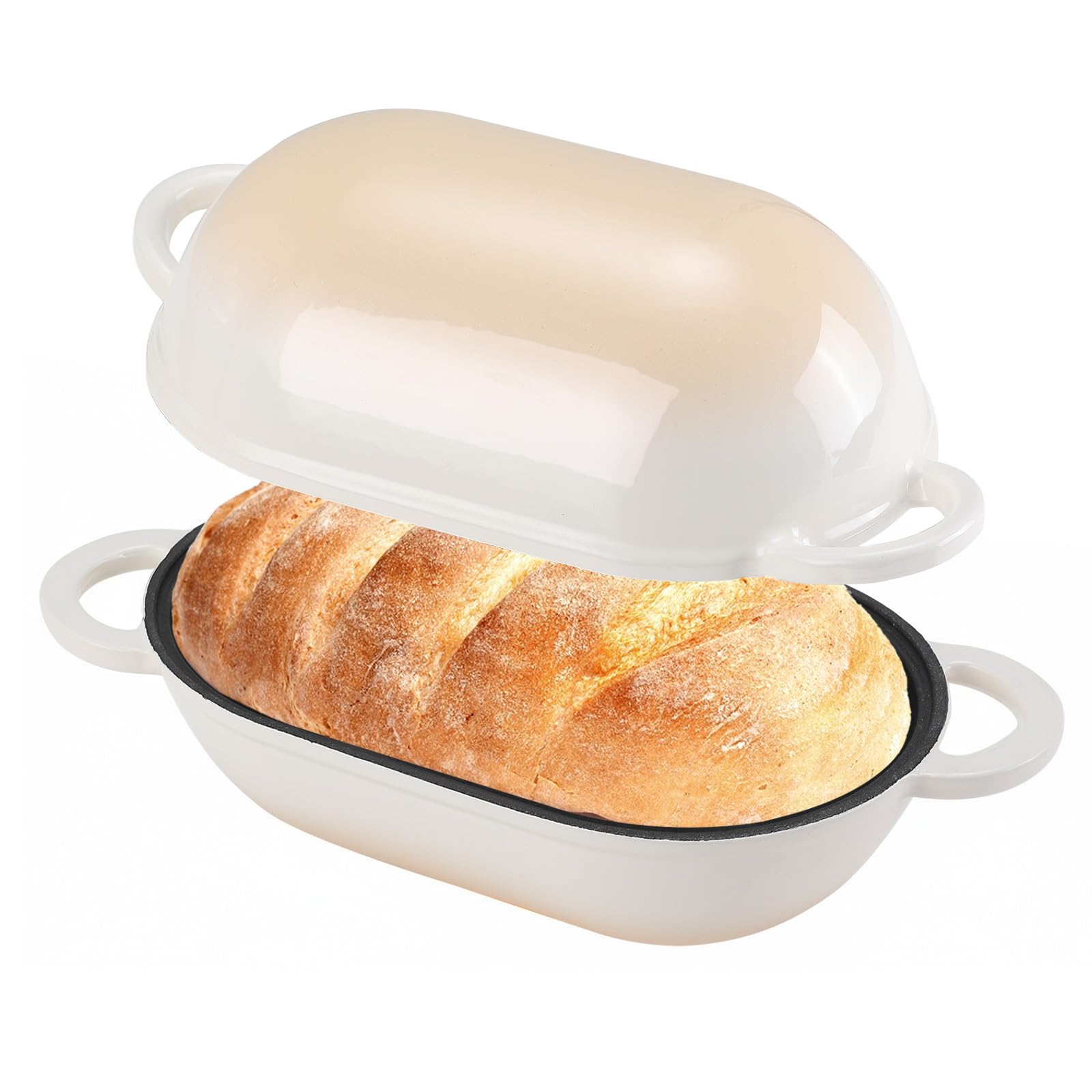 Cocotte ovale en fonte pour pain croustillant au petit-déjeuner familial