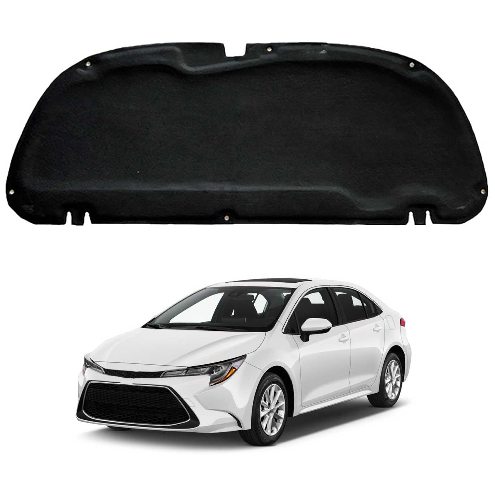 Papep Normal Heat Shield & Soundproof Cotton For Toyota Corolla 2019-2025 Oe: 5334102370, Bonnet Engine Insulation Mat, Noise Reduction Thermal Liner Cover For Car Hood