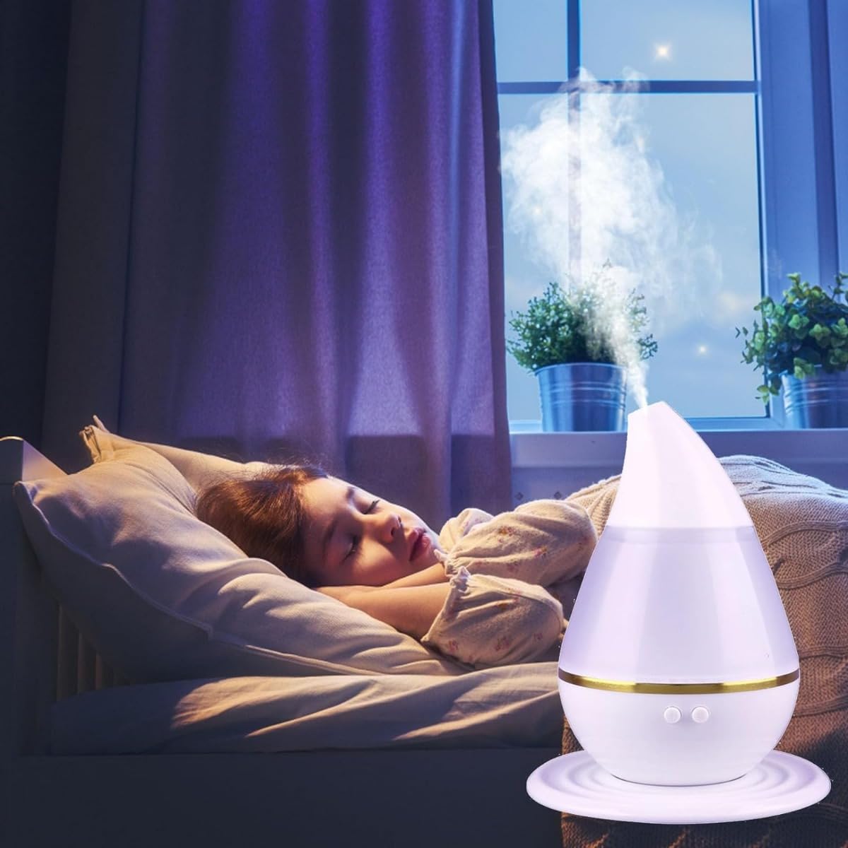 Amazon.co.jp: Nicffdi 加湿器 小型 除菌 スチーム式 卓上 