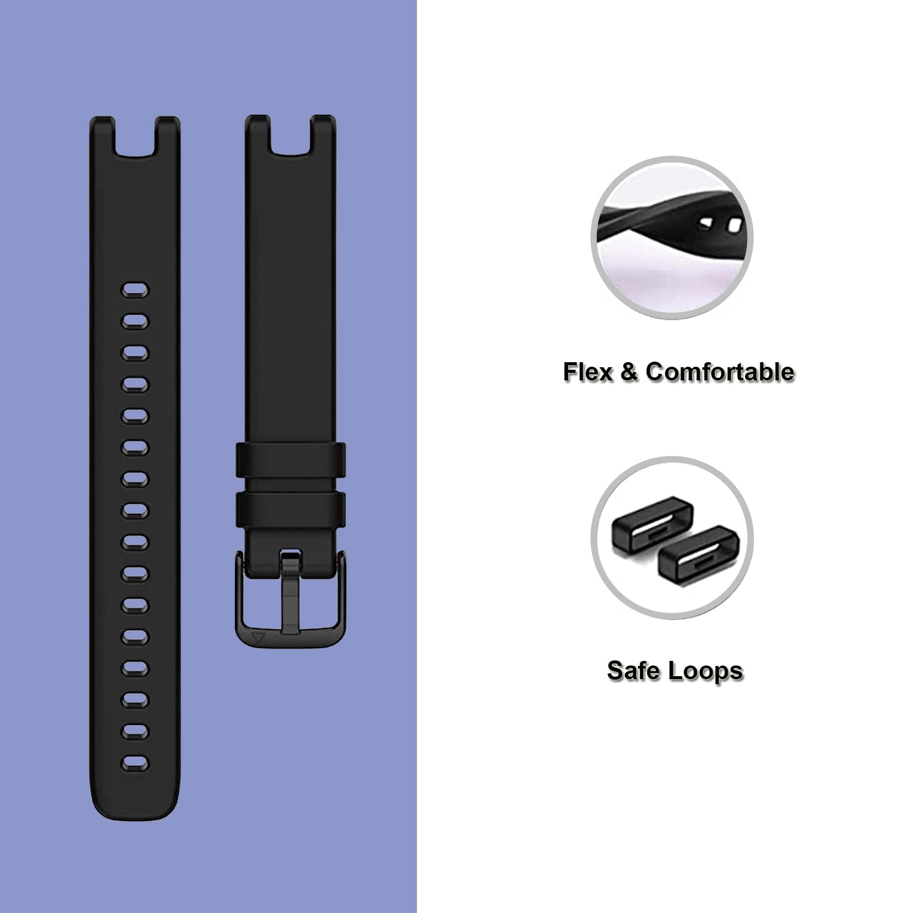 Bracelet de rechange en acier inoxydable milanais et silicone pour montre connectée Garmin Lily, or rose + blanc