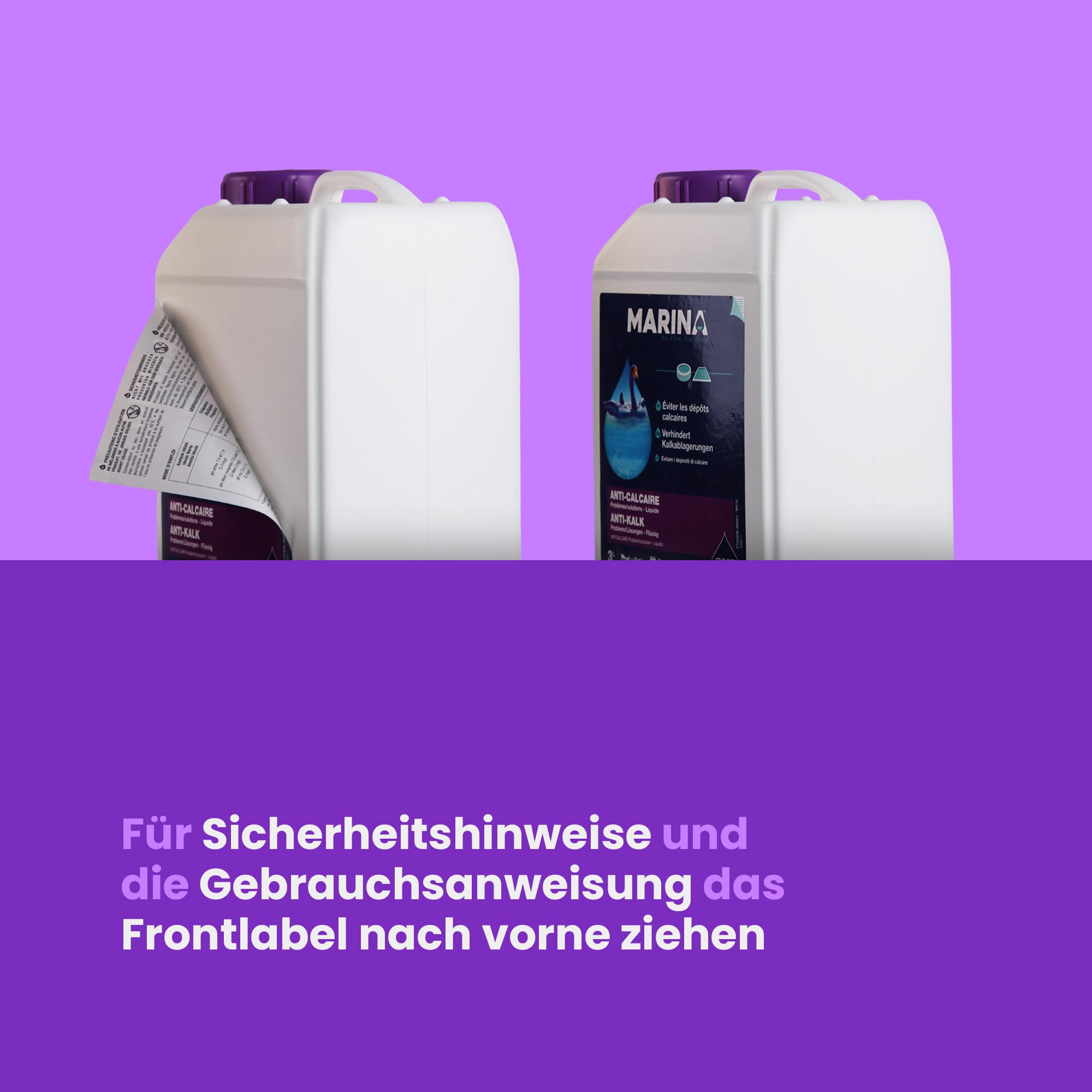 Marina Anti-Kalk Pool Pflege (3 Liter) entfernt und verhindert Kalkablagerungen - Ideal für hartes Wasser, für Pools, Whirlpools und Becken jeder Art