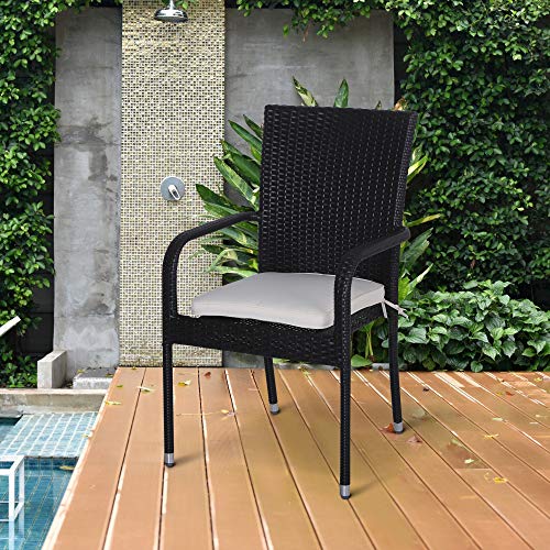 Outsunny Set of 6 Chair Cushion Seat Pads Dining Chair w/Straps Indoor Outdoor Removable Tie On Garden Patio Cream White - Cosy Home Interiors Outsunny Set of 6 Chair Cushion Seat Pads Dining Chair w/Straps Indoor Outdoor Removable Tie On Garden Patio Cream White - Image 2