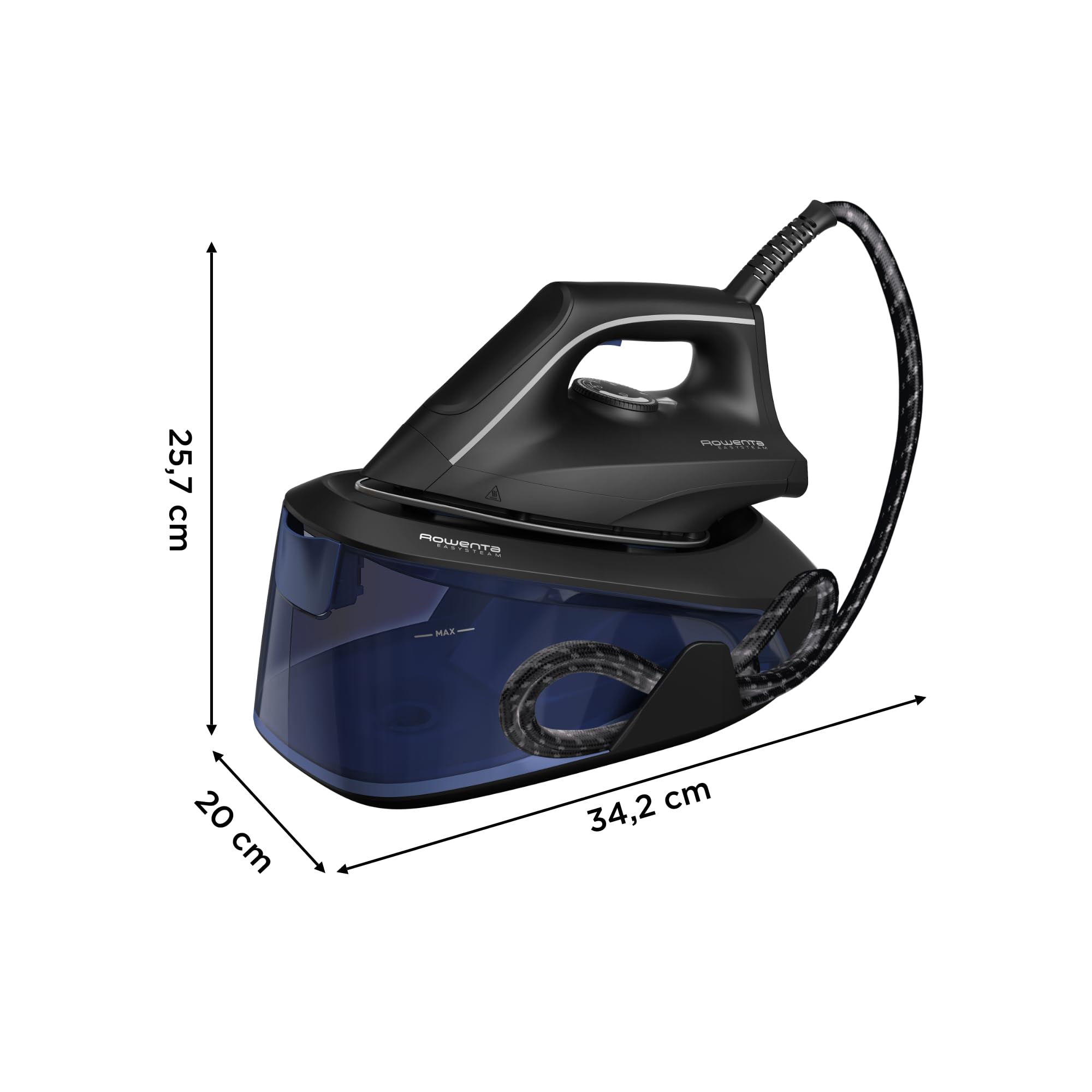 Rowenta Easy Steam, Ferro da Stiro con Generatore di Vapore ad Alte Prestazioni, Vapore Continuo da 110 g/min, Colpo Vapore da 230 g/min, Pressione 5.2 bar, Serbatoio da 1,4 L, Modalità Eco, VR5121