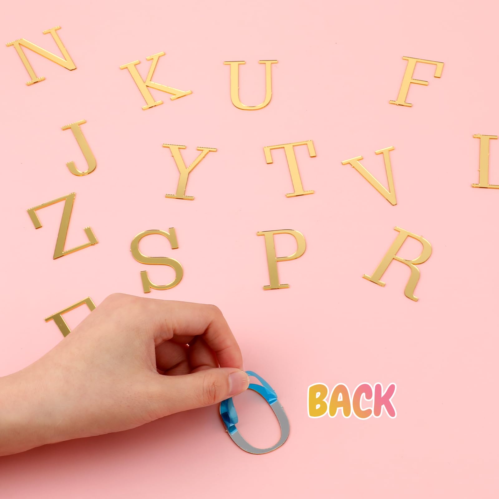 ZEYIYER 37PCS Acrylic Letters for Cake Gold Letter Cake Topper - Image 3