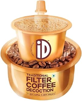 iD Filter Coffee Decoction – Brew Coffee – 80% Coffee Blended with 20% Chicory – One Serving per Sachet – 150ml X 4 Pouch - Total 4 Pouches