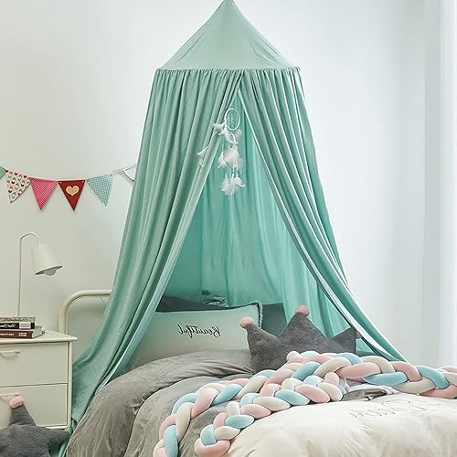 KOGITI Toldo de cama para niñas, toldo suave y suave para decoración de habitación de niñas, castillo de princesa, ropa de cama de mosquitero de