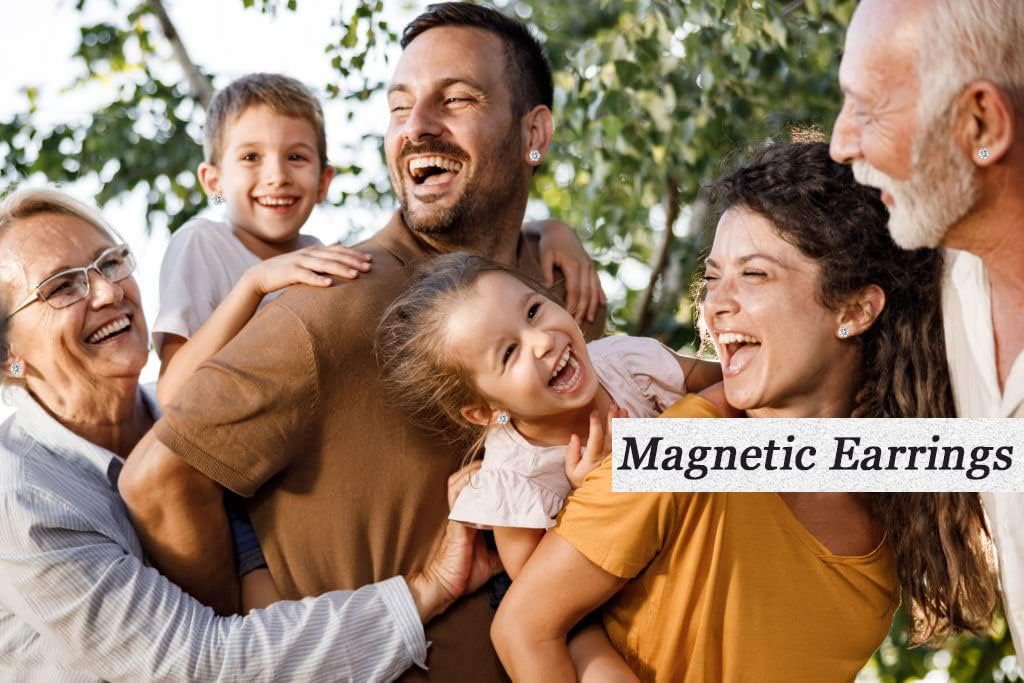 Spiritlele 12 Pairs Small Big Cubic Zirconia Magnetic Earrings Clip on Non Piercing Earrings Set Unisex 4MM-7MM - Image 5