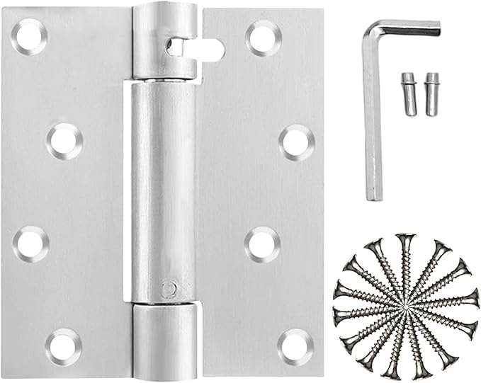 4" Automatic SelfClosing Door Hinges Satin/Brushed Nickel,Heavy Duty