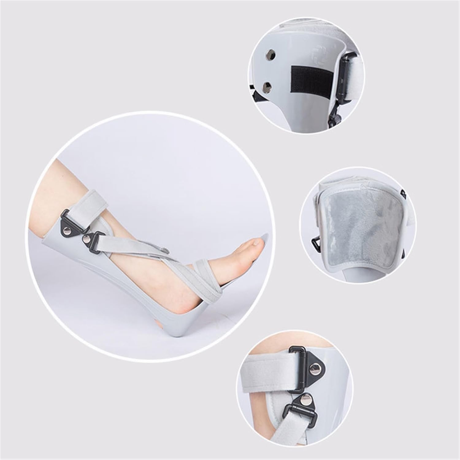 Plantar Fasciitis Night Splint Adjustable Straps Brace for Achilles Tendonitis, Foot Drop & Heel Pain Relief Leg Brace Support Left/Right Foot(M_Left)