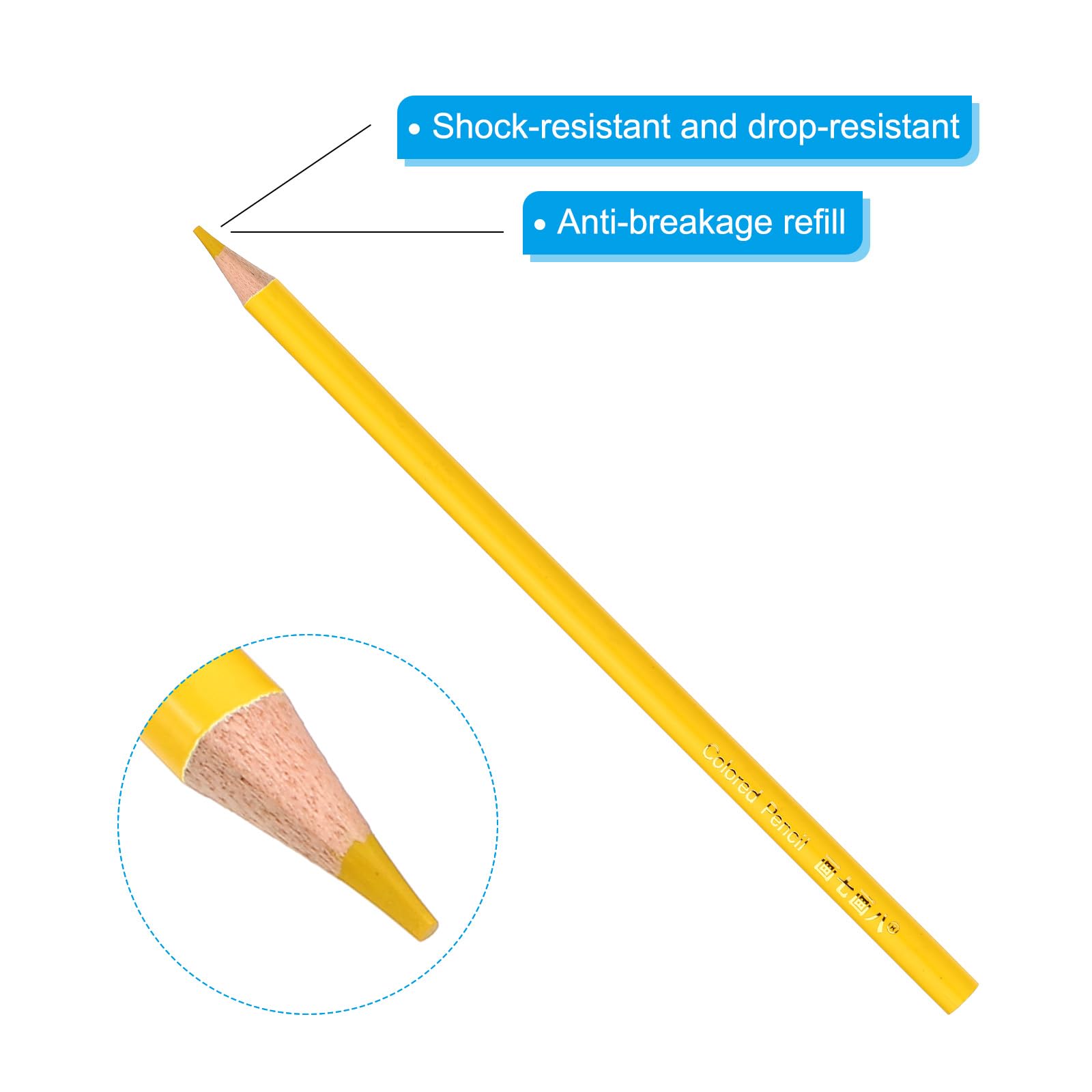 PATIKIL Lemon Colored Pencils Set,6 Pcs Oil Color Pencils Wooden Coloring Drawing Pencil for Artists Art Painting - Image 4