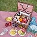 Picnic Basket Set for 2 Persons with Cooler and Waterproof Picnic Blanket, Classical Wicker Picnic Baskets with Waterproof & Sand-Proof Beach Mat,Willow Hamper Service Gift Set