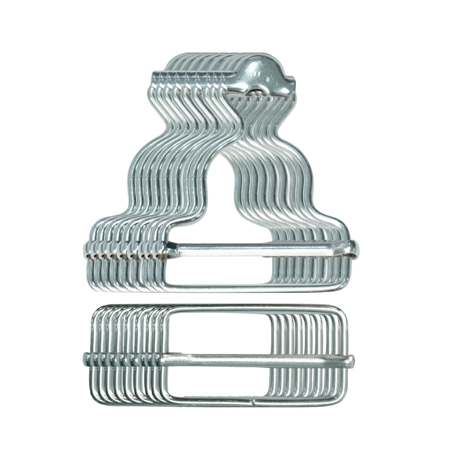 Trimming Shop 30mm Metal Dungaree Buckles with Rectangular Slider, Brace & Strap Fastener Tri-Glide Buckles for Overalls, Jumpsuits, Suspenders, Sewing & DIY Projects, 50pcs