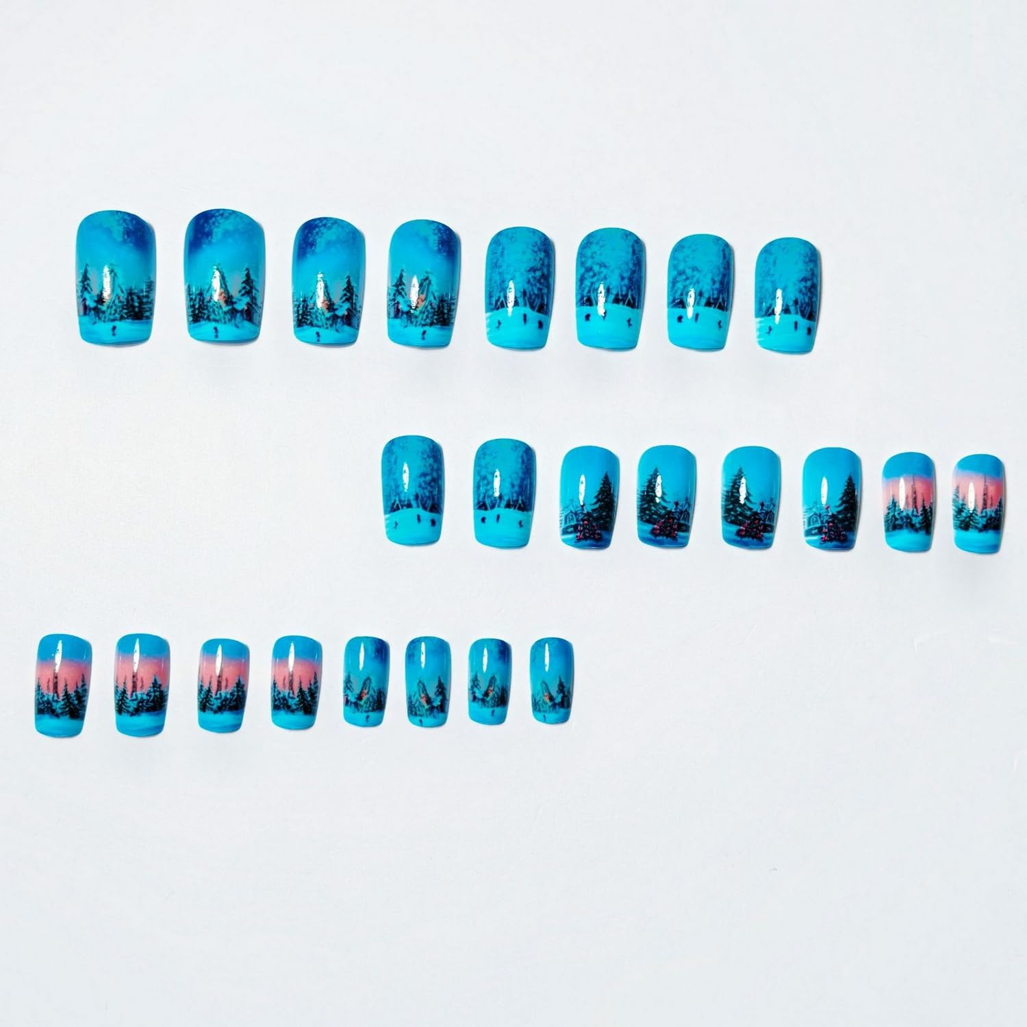 Halloween Press on Nails French Tip Almond Fake Nails Terror Blood False Nail with Acrylic Glue on Nails Medium Artificial Nails Glossy Reusable Halloween Stick on Nails for Women DIY Manicure 24 Pcs