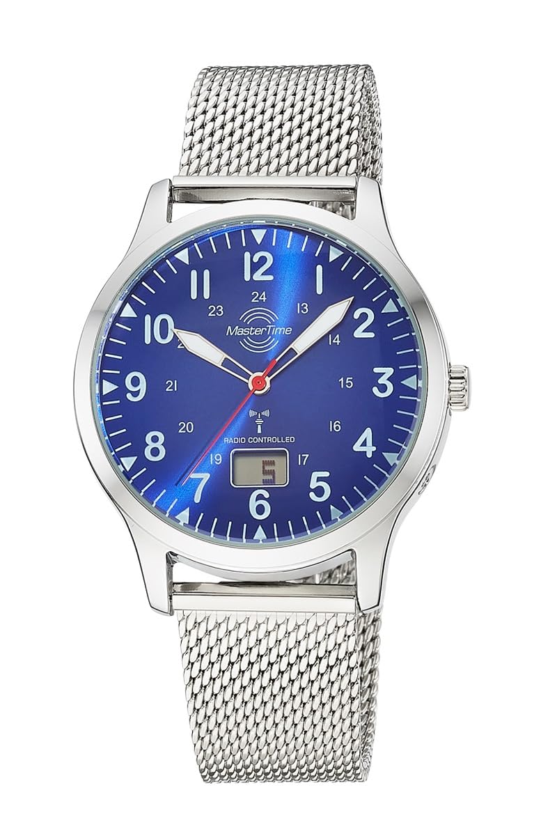 Master Time Funk Quarz Herren Uhr Analog-Digital mit Edelstahl Milanaise Armband MTGA-10961-32M