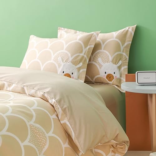 Miniatura 7 de Simple&Opulence Funda de edredón 100% algodón orgánico para niños y adolescentes, funda de edredón suave de 3 piezas con cierre de cremallera, juego