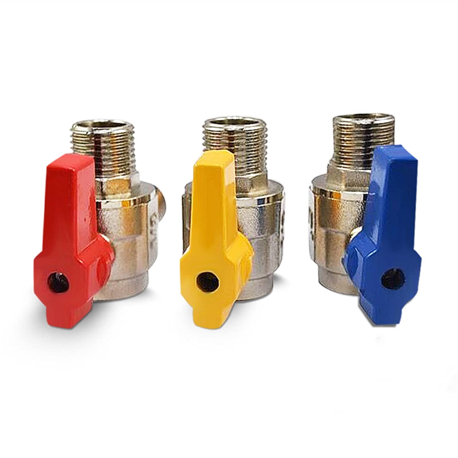 Valvola a sfera triangolare a passaggio pieno a grande portata - Rame elettrolitico 1/2" e 3/4" maschio for scaldabagno e gas naturale(Yellow handle,0.75Inch)