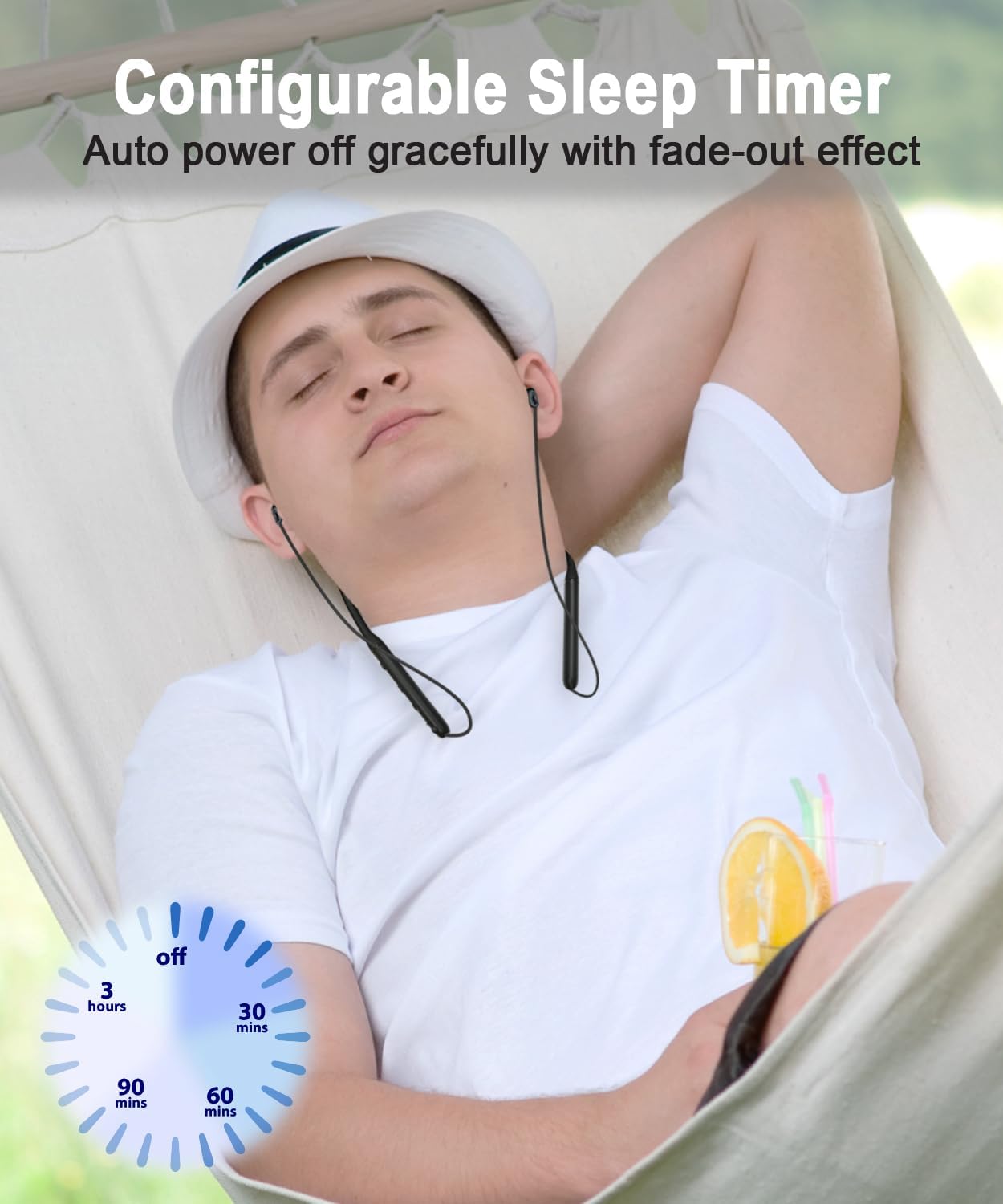 HomeSpot Lightweight Wireless Neckband SleepBuds Side Sleeper Earpiece Superior Audio Quality 28-Hour Battery Life JY110-S1