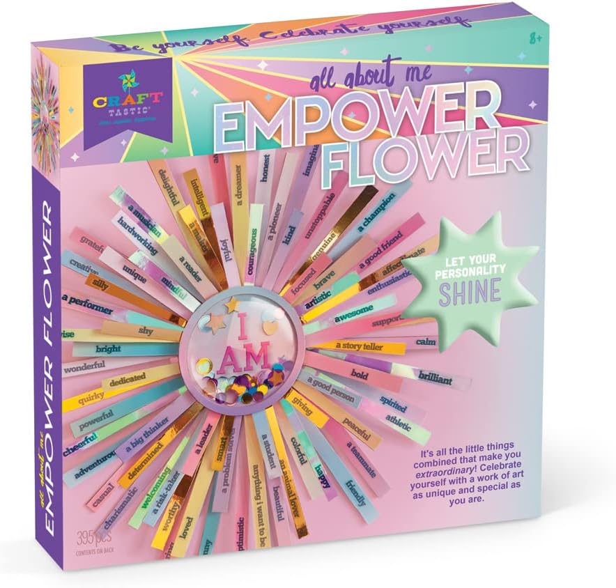 Craft-tasticEmpower Flower โ DIY Arts & Crafts Kit โ Creative & Fun Project to Encourage Self-Expression, Build Self-Esteem & Create Confidence in Kids, Tween & Teens