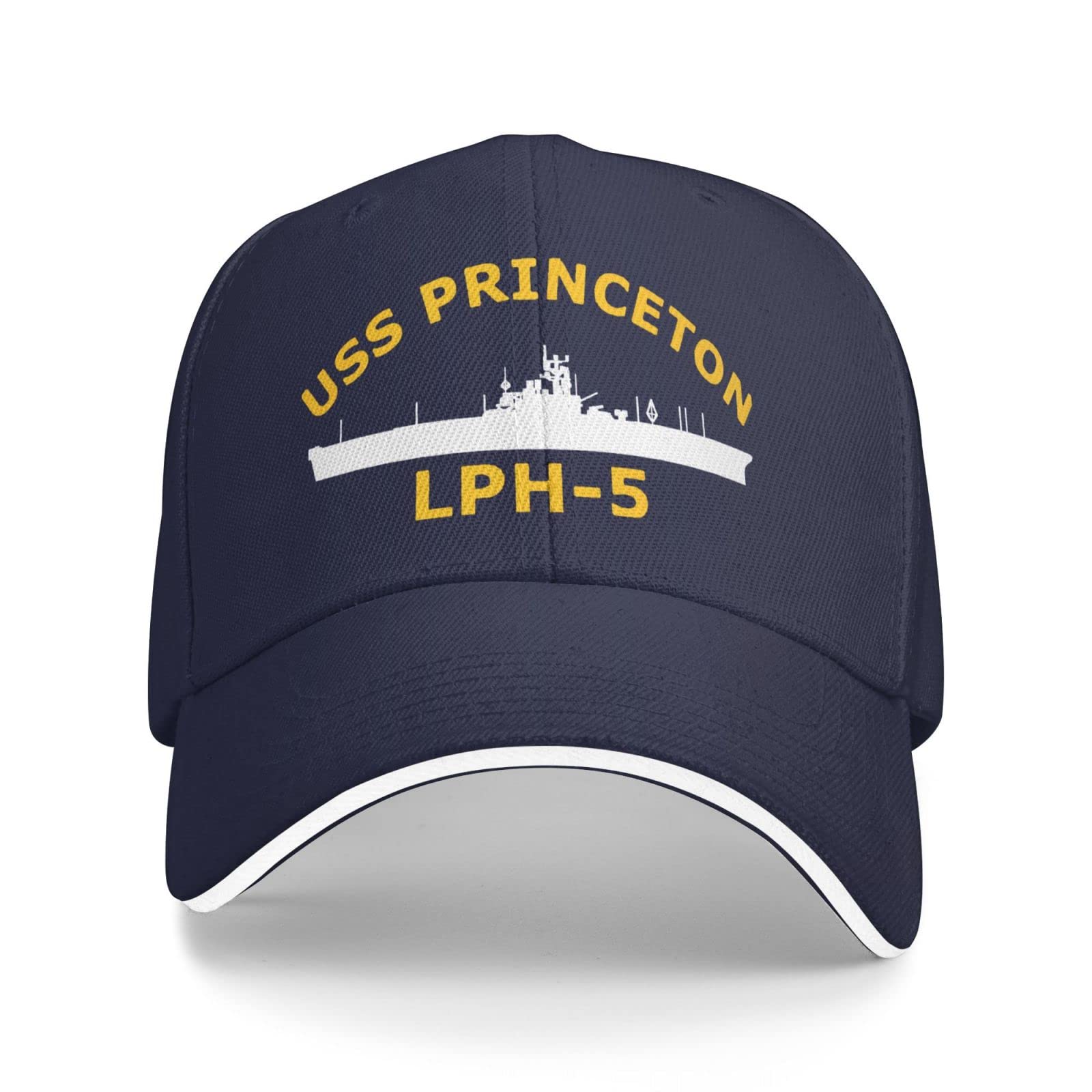 USS Princeton Lph-5 Unisex Baseball Cap Adjustable Snapback Hats Dad Hat Trucker Hat Sandwich Cap Navy Blue