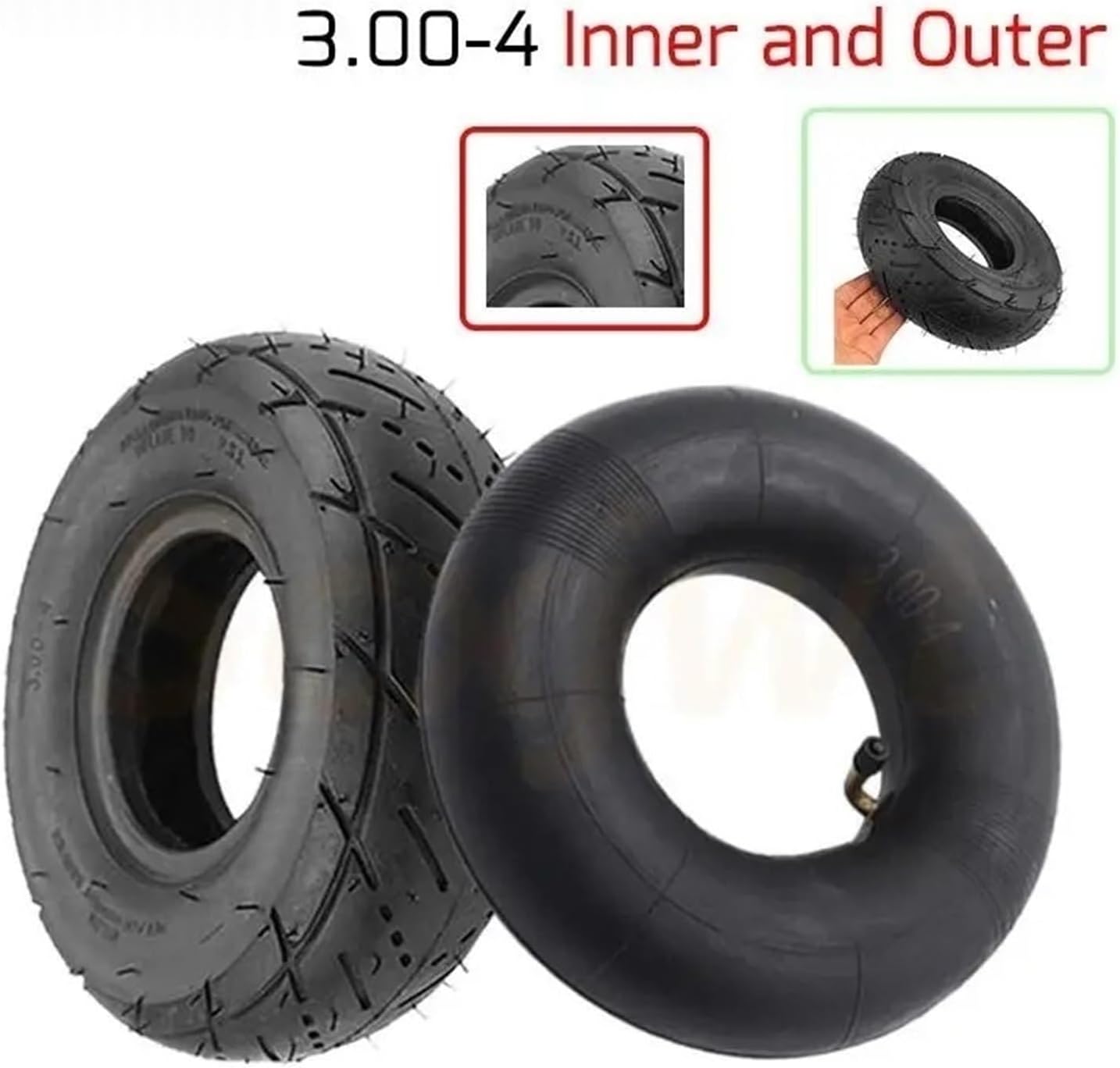 Scooter Trolley Kart ATV Accessories 3.00-4 Outer Tubes Inner Road Tires