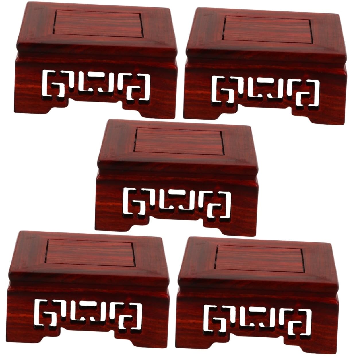 SOLUSTRE 5piezas Base De Madera Retro Para Exhibición Soporte De Teapot Multifuncional Elevador De Jarrones De Madera Decoración Artesanal Riser Natural Para y Adornos