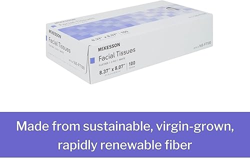 Miniatura 3 de McKesson Facial Tissue, 2-Ply, White, 8.37 in x 8.07 in, 100 Count, 1 Pack
