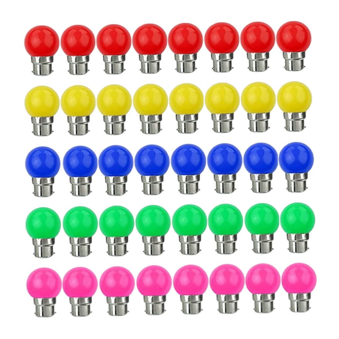 Color Lights Bulb,40pcs B22 Christmas Replacement Bulbs 3w Round Atmosphere Bulb