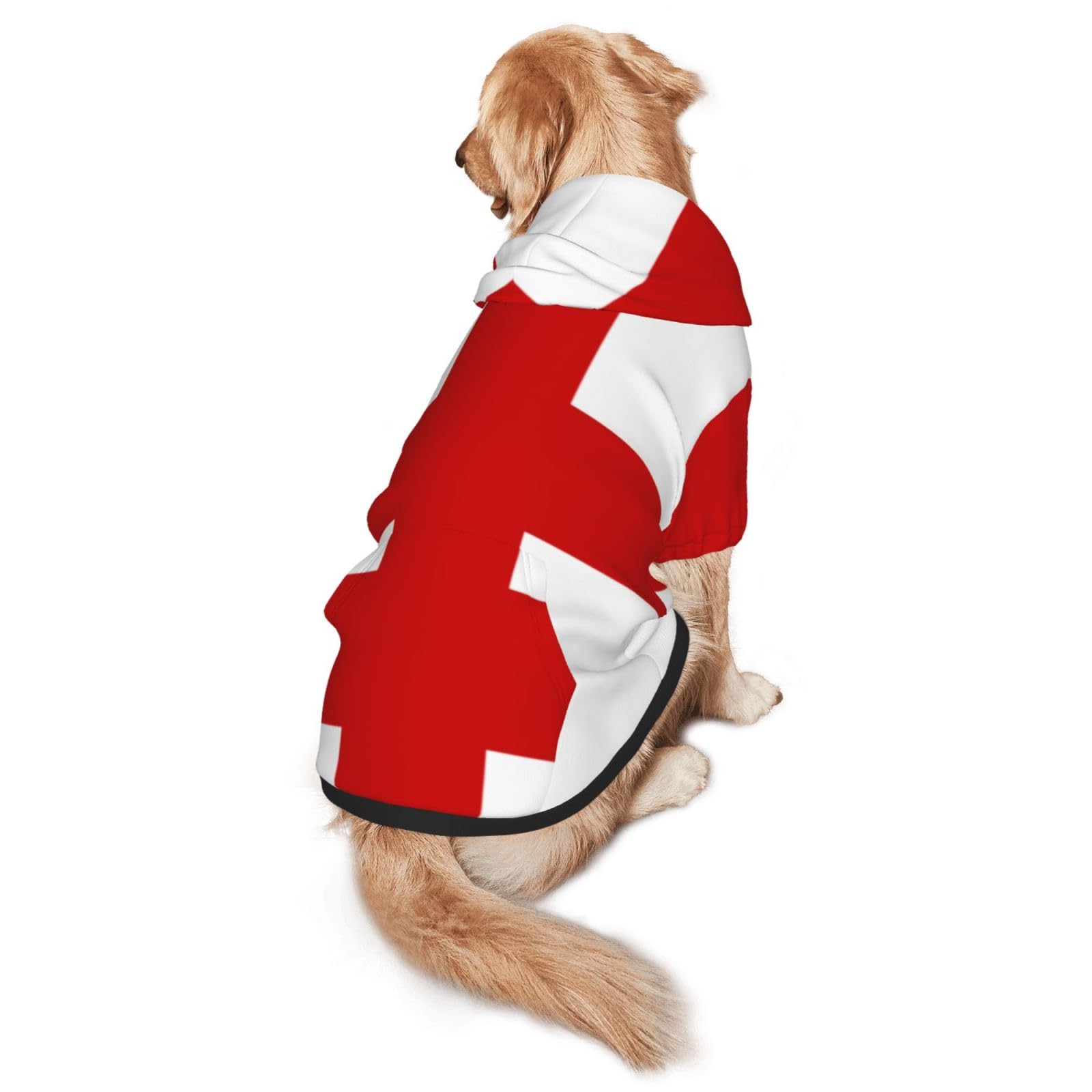 England Flag Dog Hoodie for Medium and Large Dogs â€“ Soft Polyester Pet Clothes, Suitable for All Seasons
